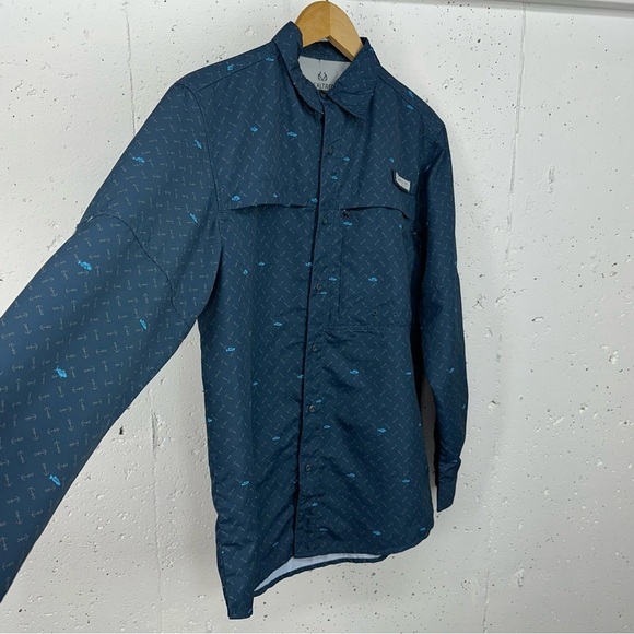 Realtree Men’s size Small Blue Premier Fishing Guide Long Sleeve Shirt - Picture 5 of 13